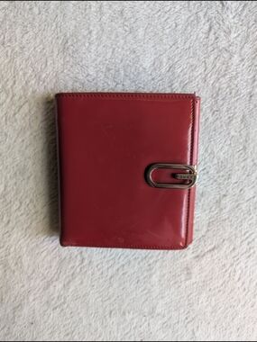 Gucci Red Leather Wallet with Silver Hardware